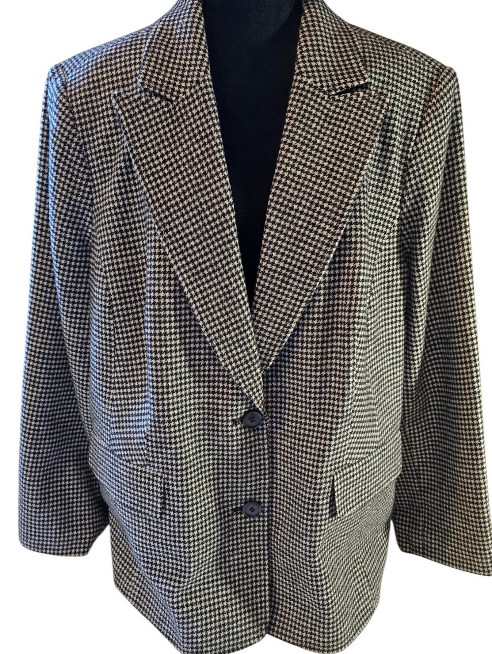Chadwicks Houndstooth Wool Blazer 18W